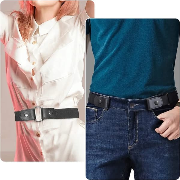 Spennefrie usynlige elastiske belter 4 stk 100x3cm Unisex med 4 belteklemmer
