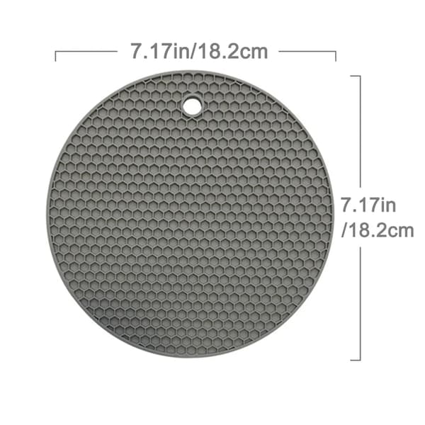 4 runde bikake silikon gryteunderlag, matkvalitet, varmebestandig 18,2 cm
