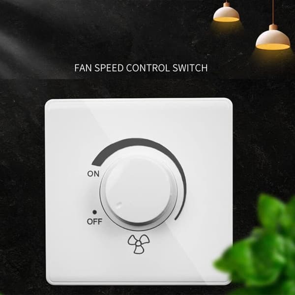 Takfläkt Hastighetsväggströmbrytare Dimmer 220V 10A för ca 15-300W laster 86mm Panel