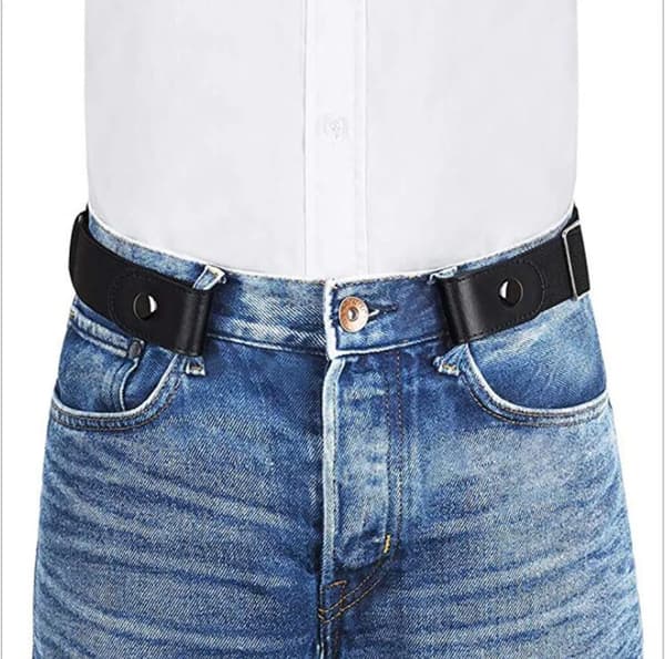 Dame elastikbælte, spændefrit usynligt bælte til jeans og bukser, justerbart strækbart taljebælte