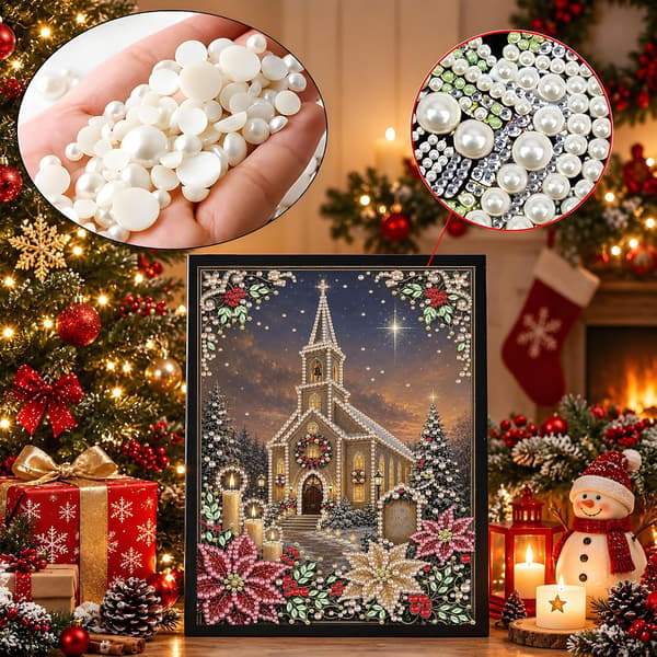 2-pak jule-diamantmalesæt 30 x 40 cm DIY-håndværk til voksne 2 件装圣诞钻石艺术珍珠绘画套装,适合成人(30.48