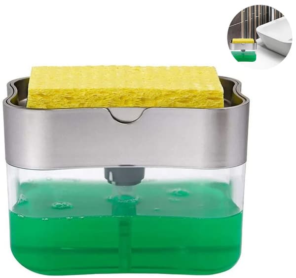 Vaskesåpedispenser med svampholder Sink Soap Dispenser