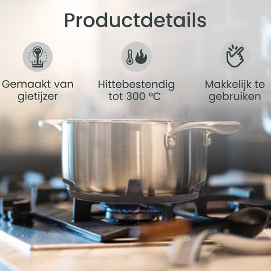 Støbejerns Wokring, 18cm, Sort, Kompatibel med Gasblus