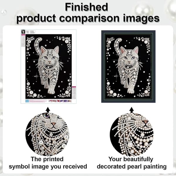 2-pak Kat Perle Diamond Art Sæt 12 x 16 tommer DIY-håndværk til voksne 2 件装猫钻石艺术珍珠绘画套装,适合成人(30.48 ×