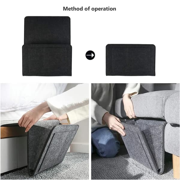 Sängfilt Caddy 1st 32x20x10cm Mörkgrå Soffa Tidningsfjärrkontroll Organizer