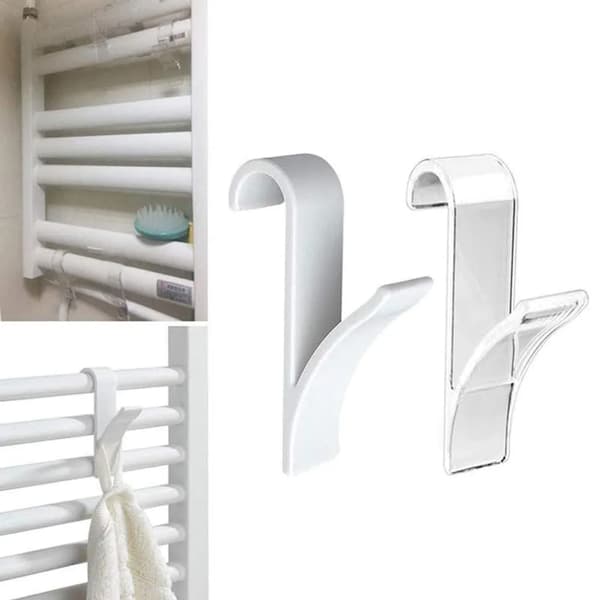 Handdukshängare för element, 6-pack, klar plast, kompatibel med runda element
