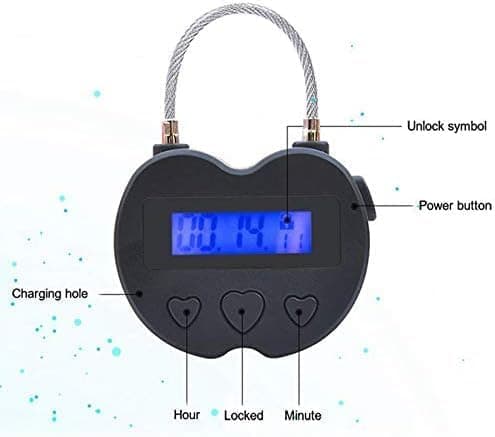 Timerhänglås 99 timmar Elektronisk timerlås USB uppladdningsbart tillfälligt timerlås med LCD-skärm (svart) Timer Padlock Timer