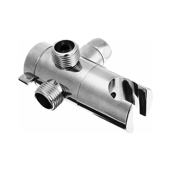 G1/2 Trevejs Brusearm Diverter Med Holder T-forbindelse Håndholdt Montering Dobbelt Brusebad 1 Stk