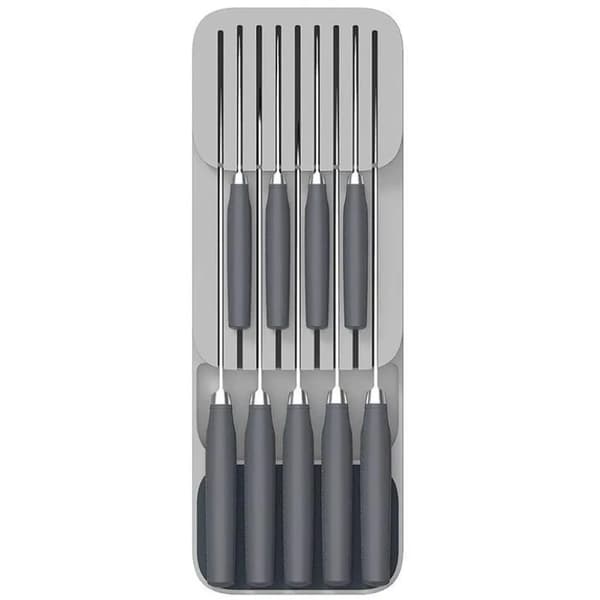 Flat bambus skuff knivholder grå
