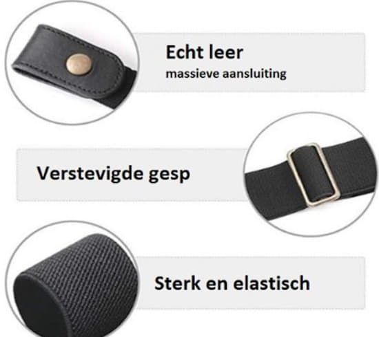 Elastikbælte uden spænde sort 1-pak
