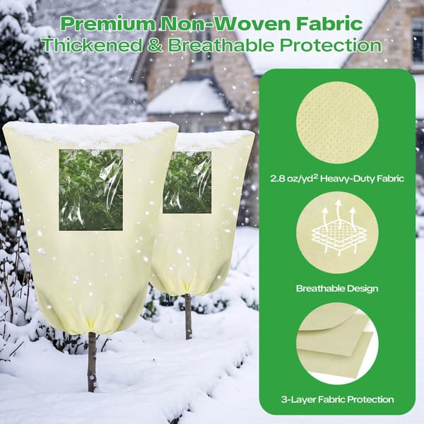 2-pack växtskydd för frostskydd med visningsfönster 180x120 cm beige 2 Pack Plant