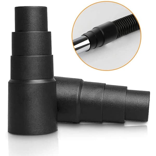 2 st. dammsugarslangadapter Universalomvandlare Plast Klippbar Multi-storlek Dammutsug Svart