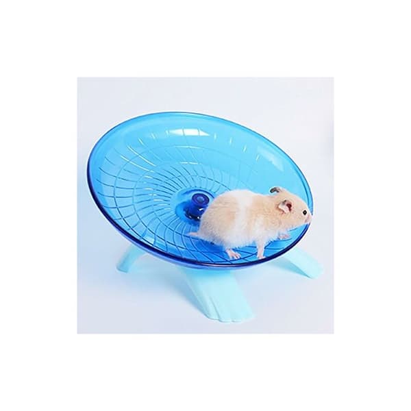 Hamster Tyst Flygande Tefat Hjul Blå 18cm Plast Stativ Tyst Lager Träning 1 St