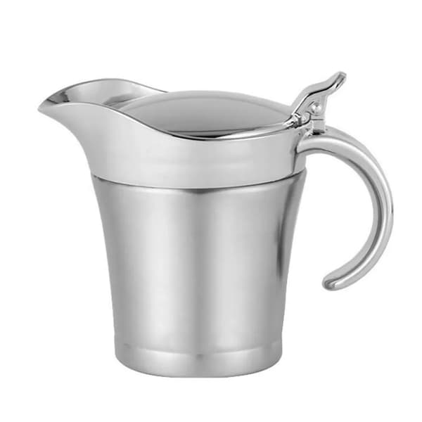 Premium Termisk Såsbåt i Rostfritt Stål, Dubbelisolerad Elegant Silver Termisk Såskanna Perfekt för Middagsbjudningar