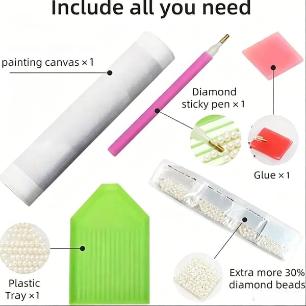 Wave Perle Diamond Art Sæt til Voksne 5D DIY Håndværk Vægdekoration 成人5D 钻石艺术珍珠绘画套件,DIY 波浪钻石艺术套件