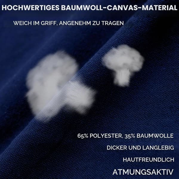 Blåt lærredsarbejdsforklæde til mænd og kvinder, 3 lommer, krydsrygsstropper Canvas Aprons, Waterproof
