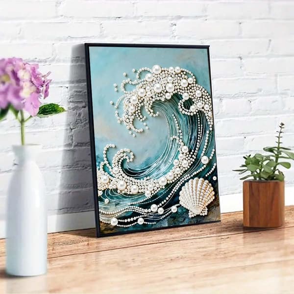 Wave Pearl -timanttimaalaussetti aikuisille, 5D DIY-askartelu seinäkoristeeksi 成人5D 钻石艺术珍珠绘画套件,DIY 波浪钻石艺术套件