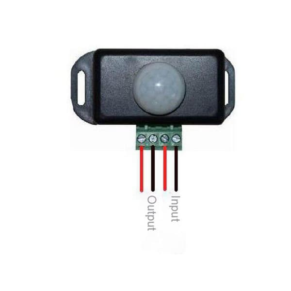 DC 12-24V 8A Automatisk Infrarød PIR Bevægelsessensor Afbryder Plast+Metal Sort til LED-lys, 1 Stk