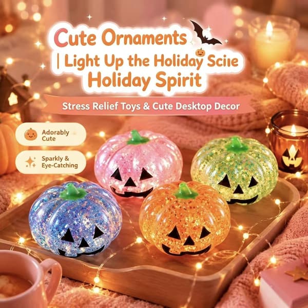 Orange Halloween Græskar Stressbold Squishy Legetøj