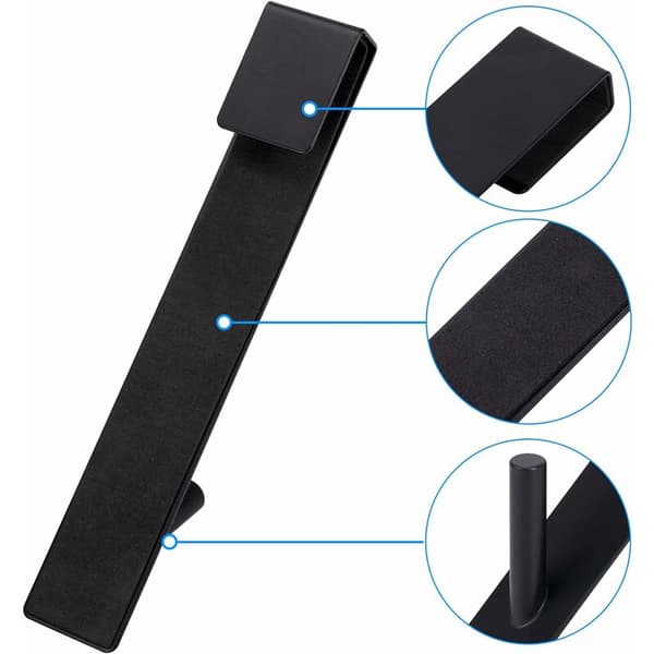 Sort bruseglasdørkrog 2 stk. U-klemme glasdørstolpe stift håndklædeholder design 2 stk.