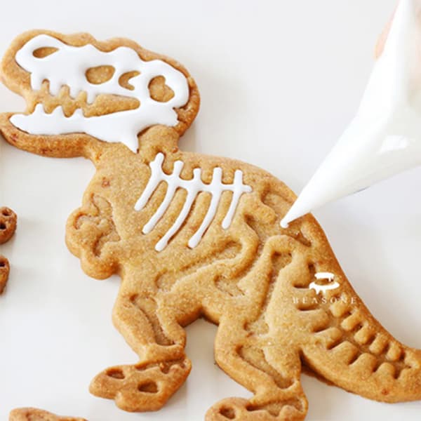Dinosaur Kakeform Sett 3 Stk Matkvalitets ABS Fossil Tekstur Baking Barn