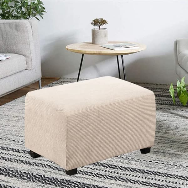 Strekkbart pufftrekk lys beige størrelse M elastisk bunn polyester vaskbart