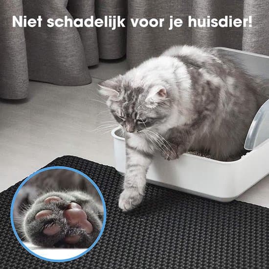 Vandtæt Dobbeltlags Kattegrusmåtte - 40 x 50 cm Kattenbakmat - 40