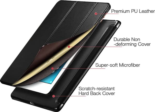 Slankt tabletcover Auto Sleep Wake Kompatibel Mini 1/2/3 Sort Cover