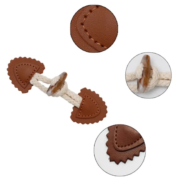 10 par lær-treknapper hvit 10 Pairs Leather