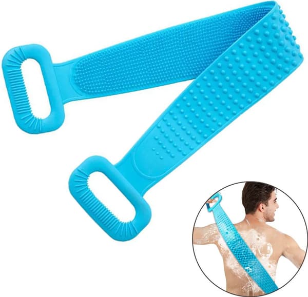 Silikonryggborste 76cm infällbar dubbelsidig badexfolierande massage