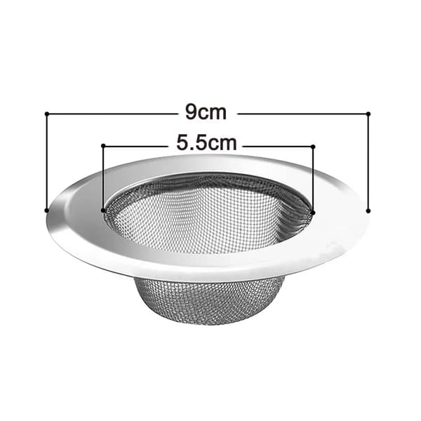 Vaskesier i rustfrit stål, 2-pak, ydre 9 cm, indre 5,5 cm, køkkenafløb