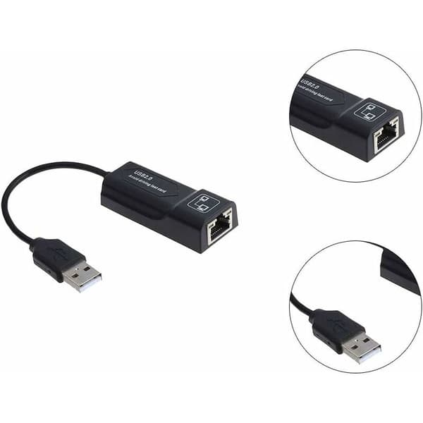 USB 2.0 til RJ45 Ethernet-adapter 10/100 Mbps kablet LAN-netværkskort til bærbar computer Plug and Play