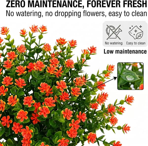 24 Buntar Konstgjorda Kameliablommor Utomhus Orange Röd 24 Bundles Artificial