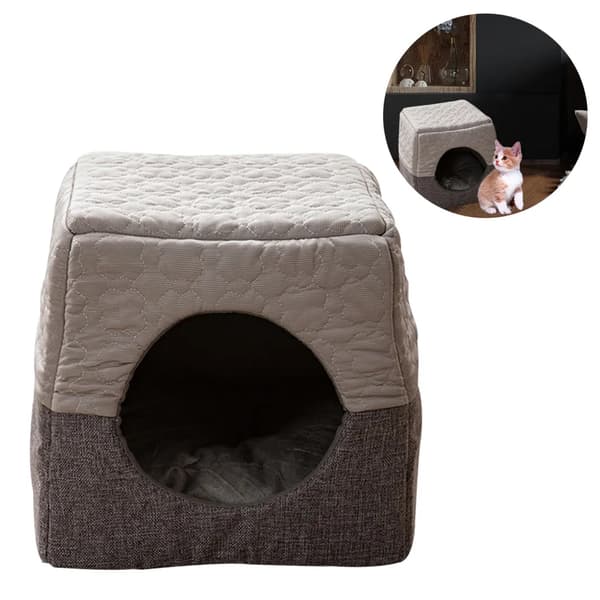 Kæledyrsseng Sofa Sammenklappelig Skridsikker Grå 37x33x30cm Katte Hunde