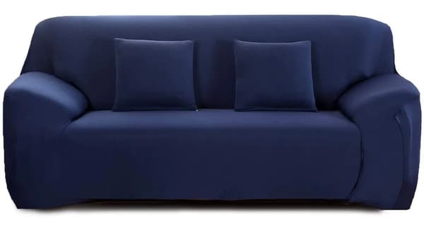 Elastisk sofatrekk 1/2-seter Polyester Elastan Stretch Sofatrekk Mykt Sofatrekk 1 Stykke (2-seter, Svart)