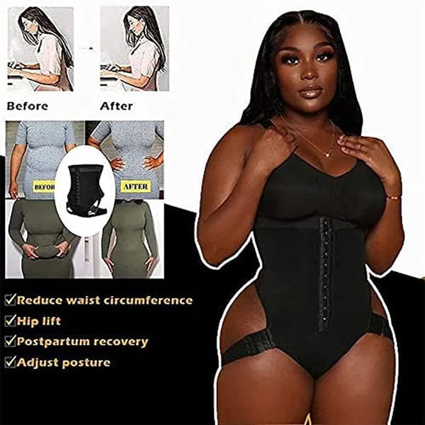 Højtaljede mave- og hofteshaping trusser til kvinder i spandex, fast stretch, sømløse, sorte, S til 3XL