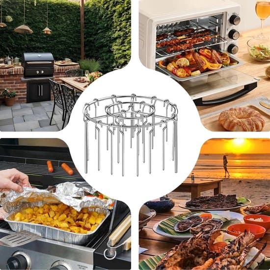 24-dele metalspydstativ, rustfrit stål, til airfryer og ovn