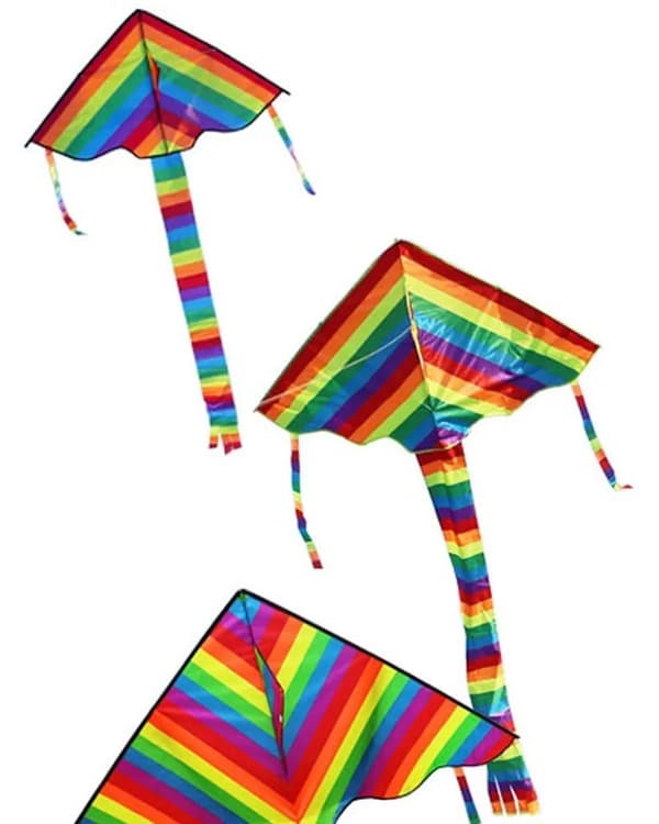 Enkeltlinje Regnbue Drage Drage Stribet med 100m Linespole 95x50cm Polyester 1 Sæt