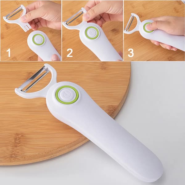 USB Elektrisk Skalare 1 Set 3-i-1 Rostfria Blad Äpple Potatis Gurka Kök
