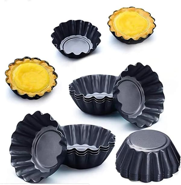 Minipajformar 12-pack Kolstål Nonstick Äggpaj Muffinsformar Ugn Återanvändbara