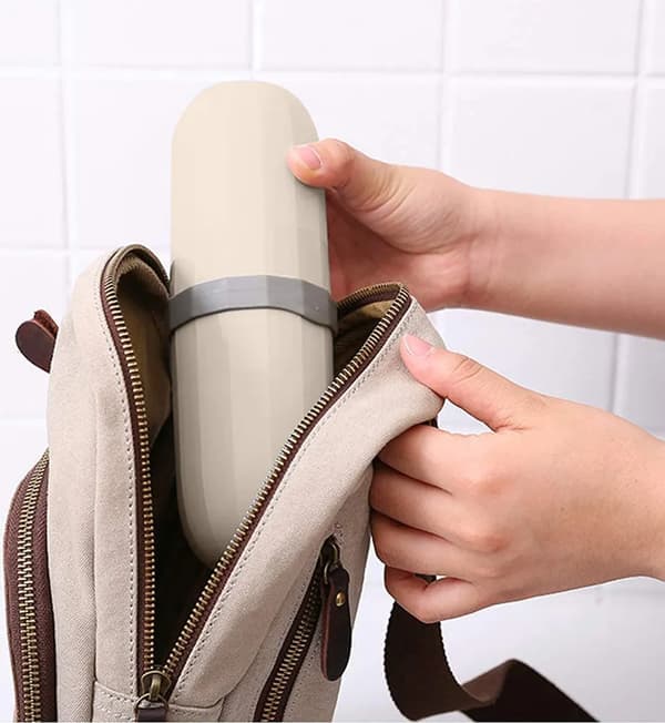 Resetandborstfodral med tandkrämsförvaring, ca 20,8x6,8 cm, PP-material Travel Toothbrush Case