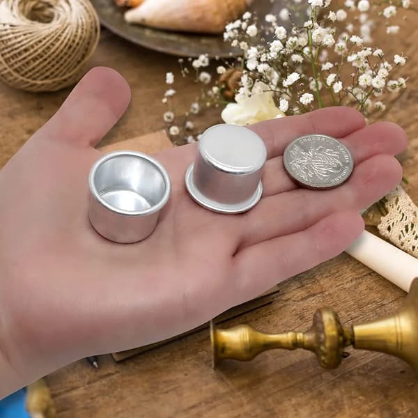 Lysestaker 100 stk. aluminium telyskoppinnlegg DIY dekor svart sølv