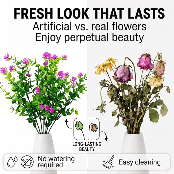 24 Buntar Konstgjorda Kamelia Utomhusblommor Magenta 24 Bundles Artificial