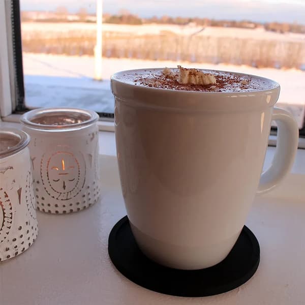 Silikone Coasters 8-pak Runde Skridsikre Sorte Kaffe Te Glasflaske Hjem