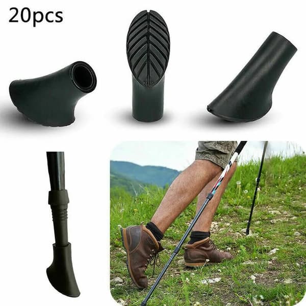 Vandrestavsspidsbeskyttere 20-pak hård gummi buffer 4,5x5 cm Nordic Walking