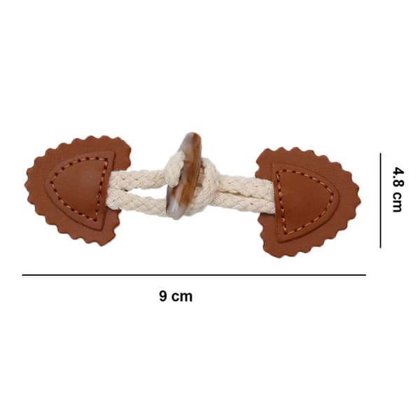 10 par läderknappar i trä, vita 10 Pairs Leather