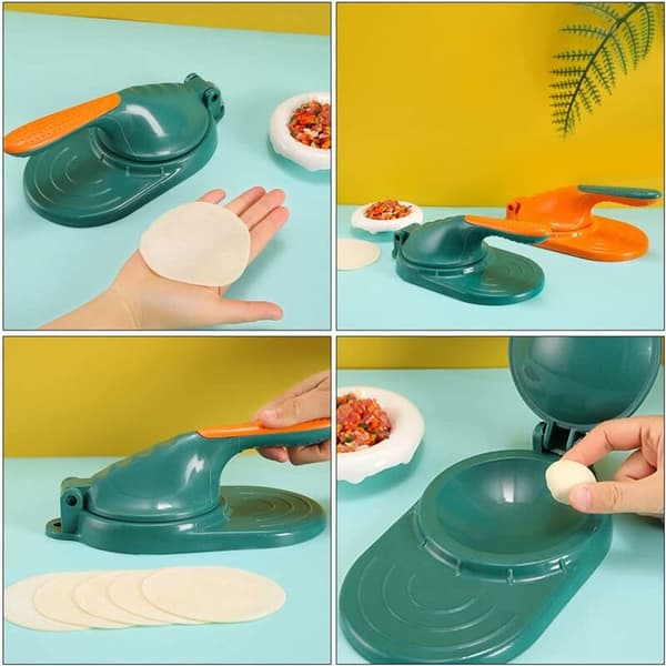 Manuell Tortilla Dumpling Press Maker Hand Corn Cake Wrapper Tool Grön