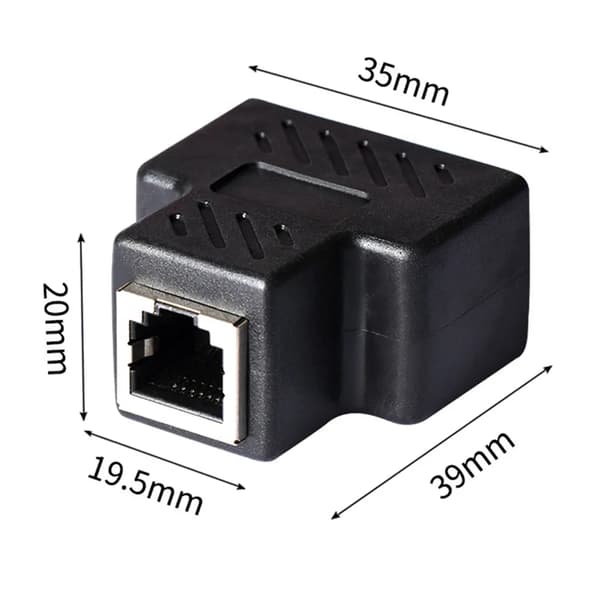 RJ11 Splitter Adapter, 1 til 2 Dobbelt Port Netværk LAN Kabel Splitter
