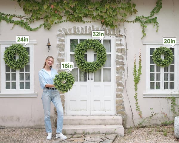 Kunstig Eukalyptus Fordørskrans Ca. 40,6-45,7 cm Året Rundt DIY Indretning Indendørs Udendørs Bryllup Hjem Artificial Eucalyptus Front