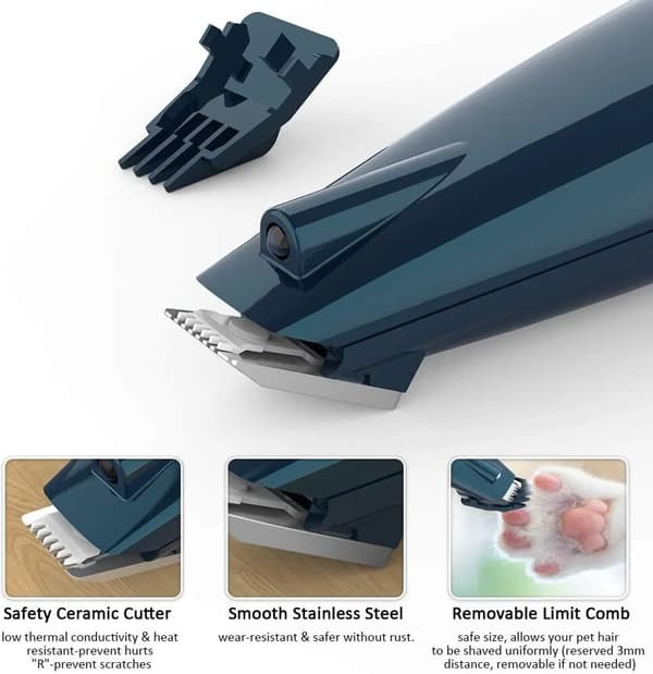 USB oppladbar kjæledyrklipper med LED-lys Pet Clipper with